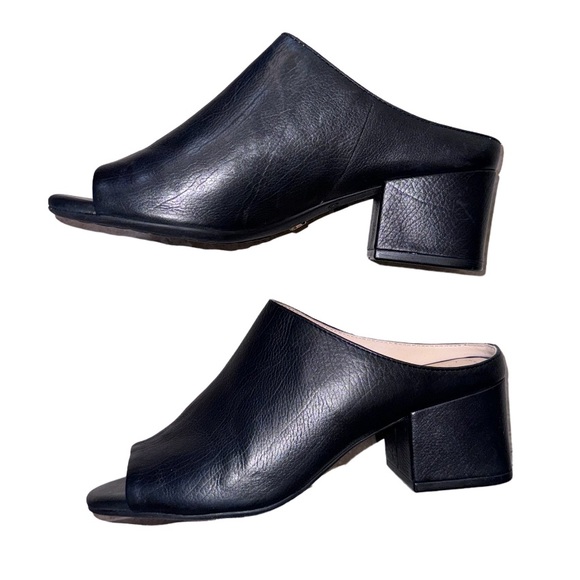 NURTURE black pebble grain leather PRESLEA chunky heels women’s shoes size 6 - Picture 5 of 14